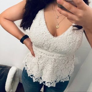 ABERCROMBIE White Spaghetti Strap Top